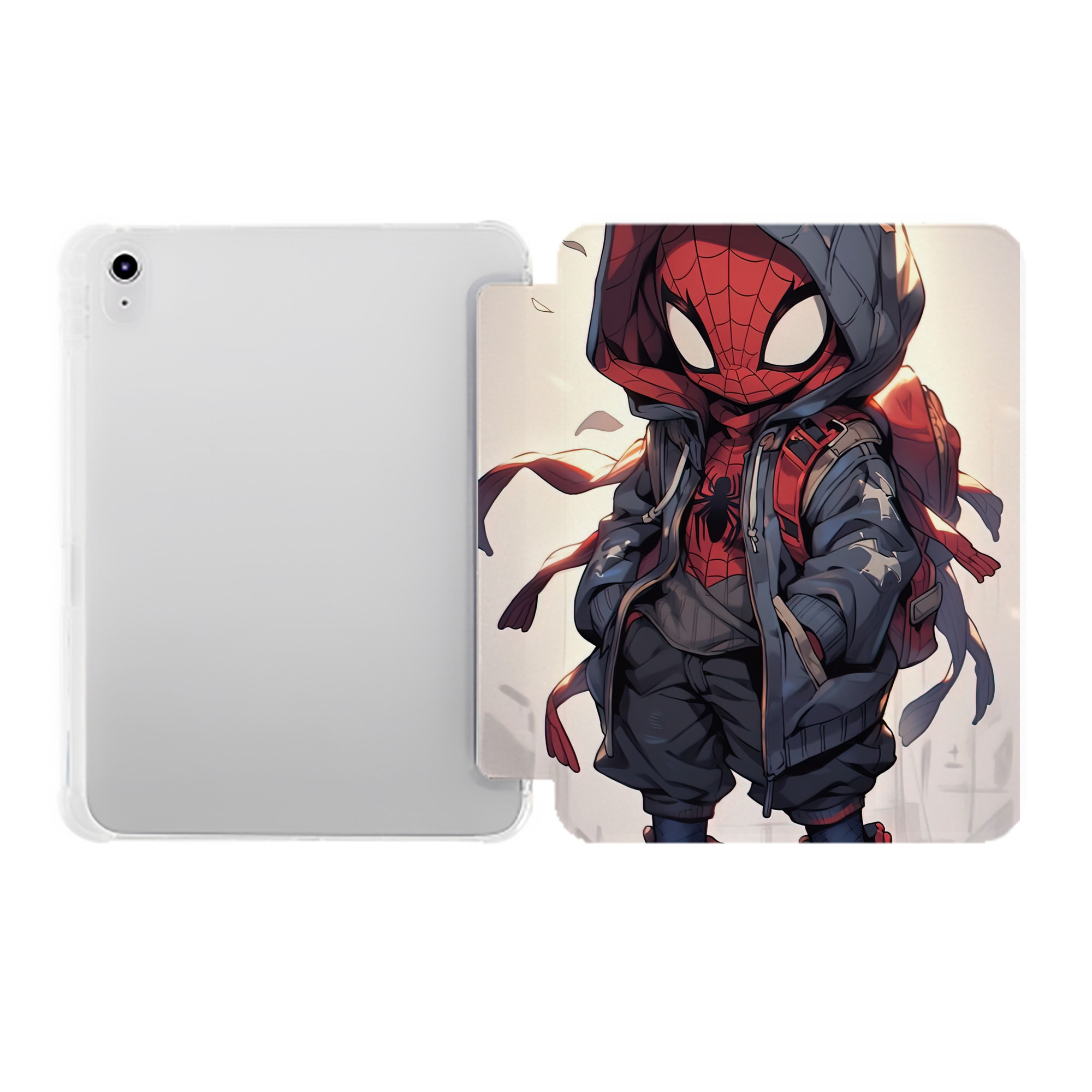 （画像用） Spider Man スパイダーマン IPad ケース ペン収納付き 三つ折りスタンド PUレザー×シリコン 対応機種9.5/10.5/10.9インチ